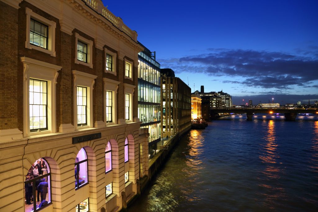 Glaziers Hall - by the Thames at night