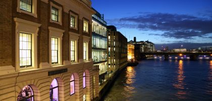 Glaziers Hall - by the Thames at night